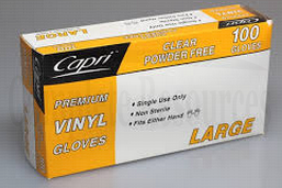 Capri Vinyl Powdered Free Gloves