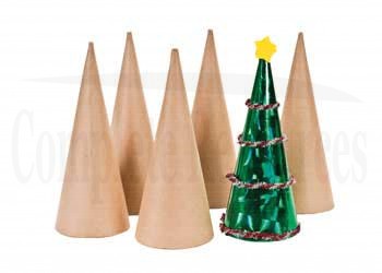 Paper Mache Cones 15cm Set of 6