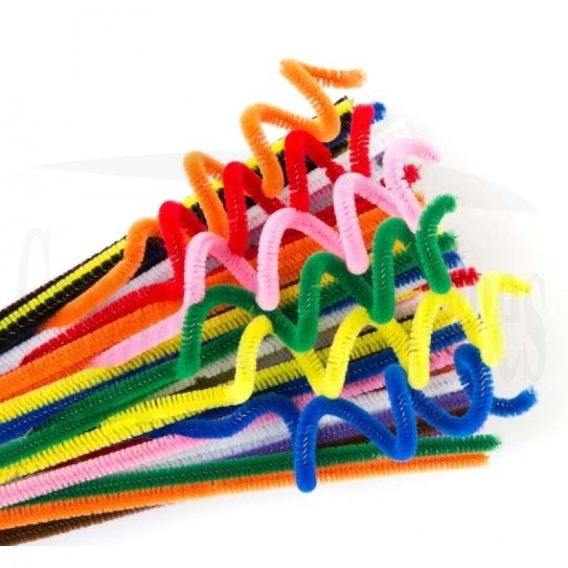 Chenille Stems (Pipe Cleaners) Standard Colours 300x6mm (Pk 100)