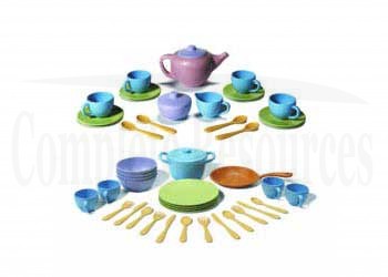 Green Toys Recycled Plastic Tea, Cookware & Dining Set – 41 pieces