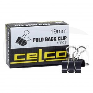 Celco 19mm Foldback Clips (Pk 12)