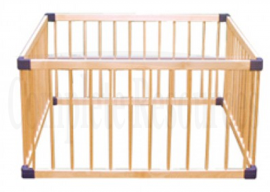 Jolly Kidz timber playpen assembled domensions are 61 cm x 114cm x 114 cm