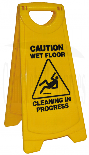 Standard Yellow Warning Sign - Caution wet floor 