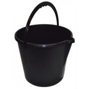 Tough Round Bucket - Black - 9L