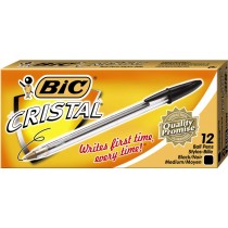 BIC Cristal Ballpoint Pen - Black (Pk 12)